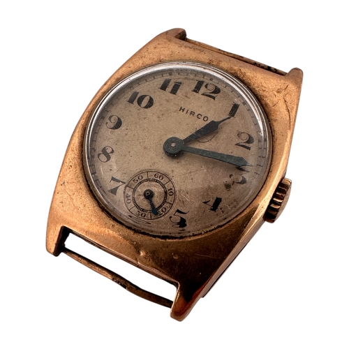 89 - Nine Carat Gold Cased Gents Hirco Watch, 7.7g Case Weight without Movement. Ticking