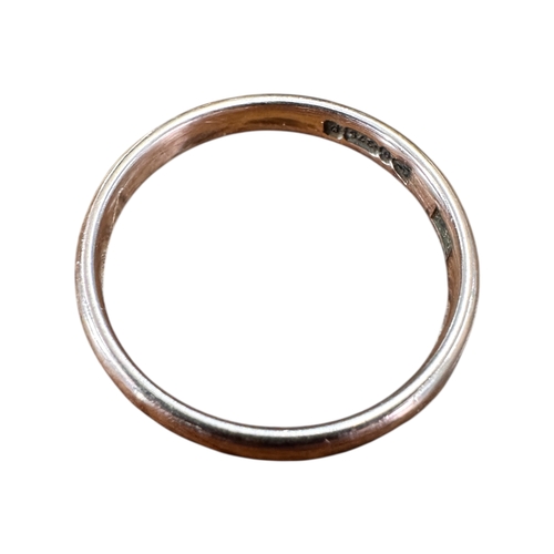 90 - Antique Nine Carat Rose Gold Wedding Band. Size M, 1.92g