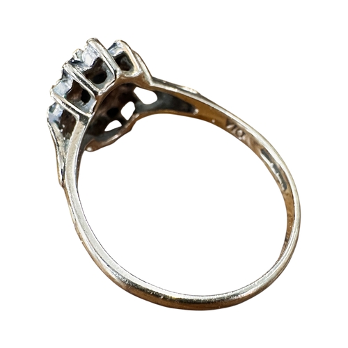 91 - Nine Carat Gold Ring set with Small Diamonds Size K, 1.76g