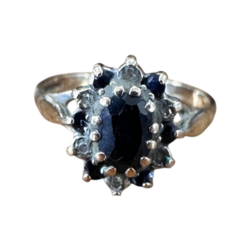 91 - Nine Carat Gold Ring set with Small Diamonds Size K, 1.76g