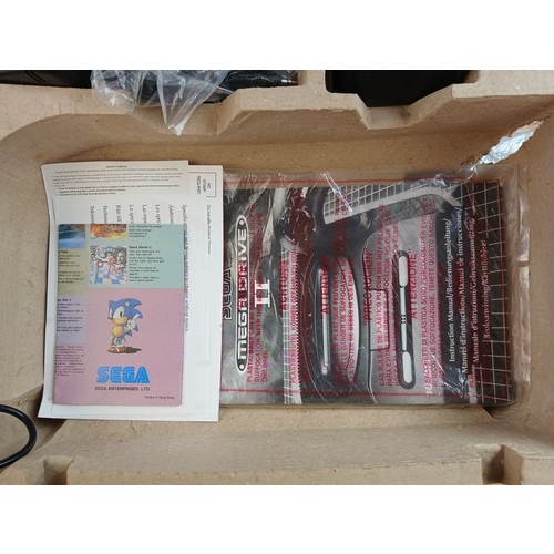 Boxed Sega Mega Drive II and Mega-CD II Video Game Console