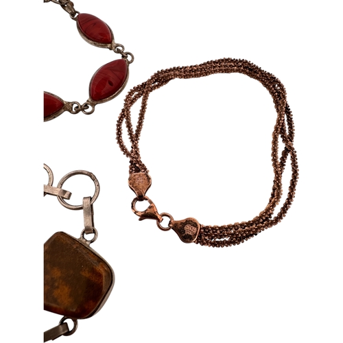 58 - Three White Metal Bracelets stamped 925