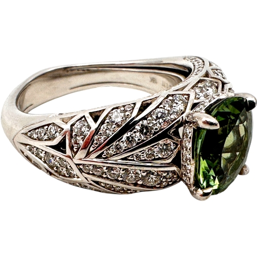133 - Kat Florence - 2.24 ct Unheated Paraiba Tourmaline - Green Ring. Set in Eighteen Carat Gold with 158... 