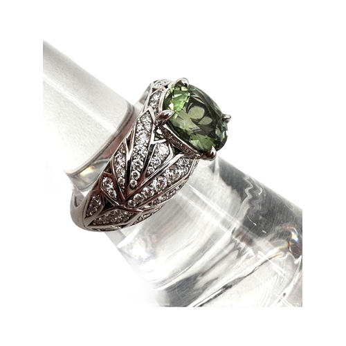 133 - Kat Florence - 2.24 ct Unheated Paraiba Tourmaline - Green Ring. Set in Eighteen Carat Gold with 158... 