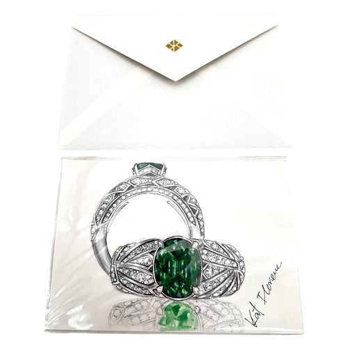 133 - Kat Florence - 2.24 ct Unheated Paraiba Tourmaline - Green Ring. Set in Eighteen Carat Gold with 158... 