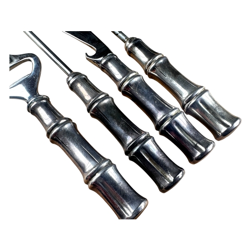 74 - Tiffany & Co. 925 Sterling Silver Bamboo Handle Bar Set