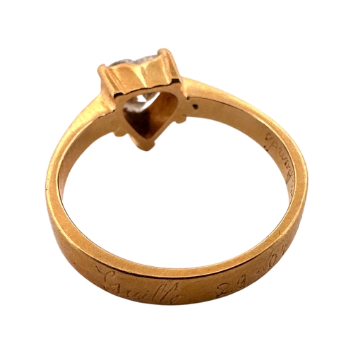 117 - Eighteen Carat Gold Solitaire Ring set with Substantial Heart Shaped Diamond. Size N. 3.73g