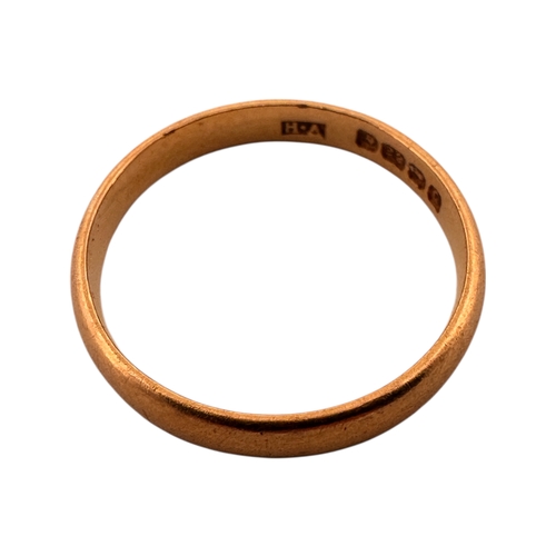 127 - Twenty Two Carat Gold Wedding Band Ring. Size M. 3.14g