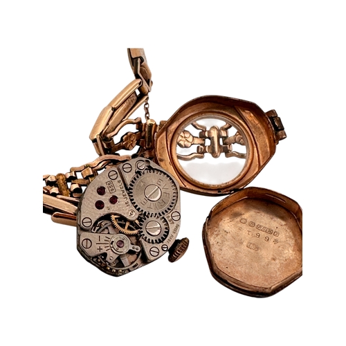 172 - Ladies Nine Carat Cold Cased Everite Cocktail Watch with Rolled Gold Strap. Working Order