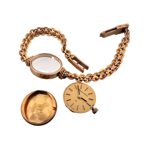 173 - Nine Carat Gold Case & Strap Mappin & Webb Vintage Quartz Watch. Untested with Original Box. 10.47g ... 