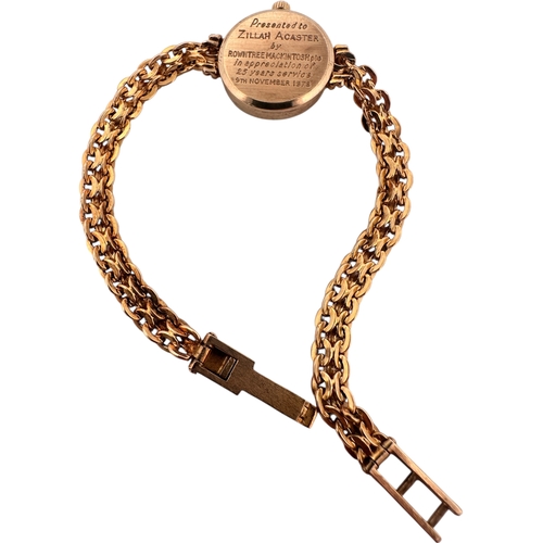 173 - Nine Carat Gold Case & Strap Mappin & Webb Vintage Quartz Watch. Untested with Original Box. 10.47g ... 