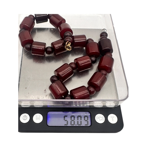 1 - Cherry Amber Bakelite Beads. 58g. 16
