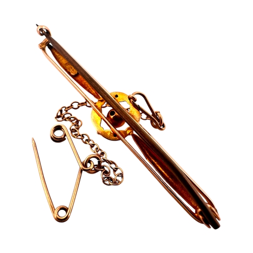 20 - Nine Carat Gold Art Nouveau Brooch. 2.14g metal pin