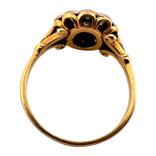 143 - Eighteen Carat Gold and Diamond Cluster Ring set with Eleven Diamonds. Size P. 3.63g