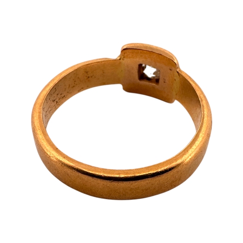 148 - Eighteen Carat Gold Ring set with Single Diamond. Size N. 5.09g