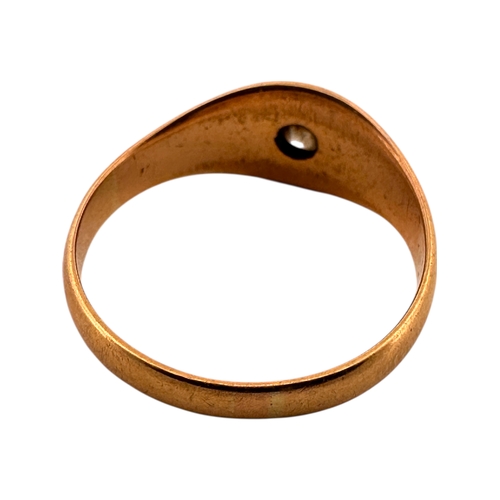 151 - Eighteen Carat Gold Gypsy Style Ring set with Single Diamond. Size M. 3g