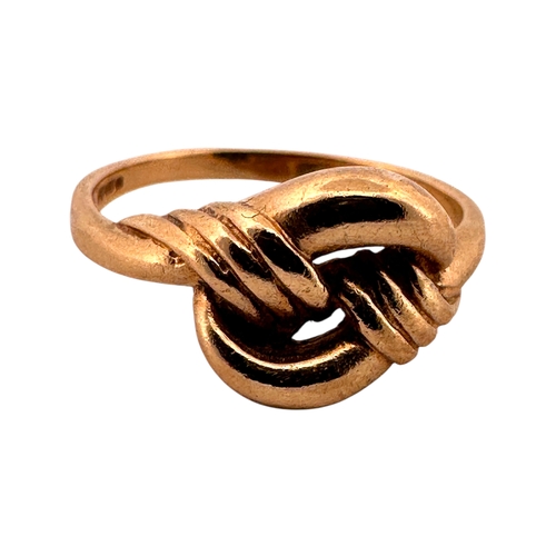 158 - Nine Carat Gold Knot Ring. Full Sheffield Hallmarks. Size P