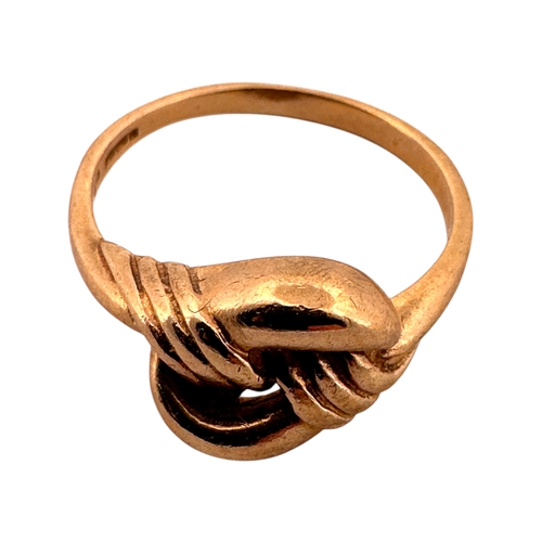 158 - Nine Carat Gold Knot Ring. Full Sheffield Hallmarks. Size P
