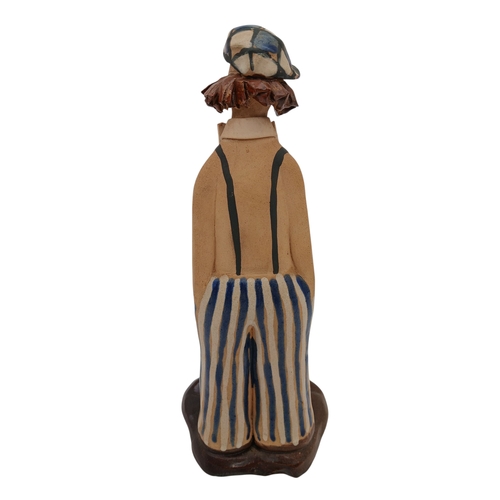 Elizabeth Haslam Pottery Clown Figure – signature to feet, 27cm tall