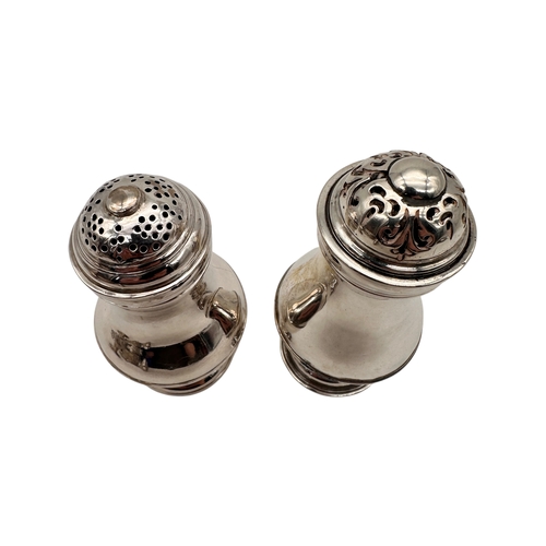 77 - Two George II Silver Sugar Casters. Both Hallmarked London, 1727,1734. 222g