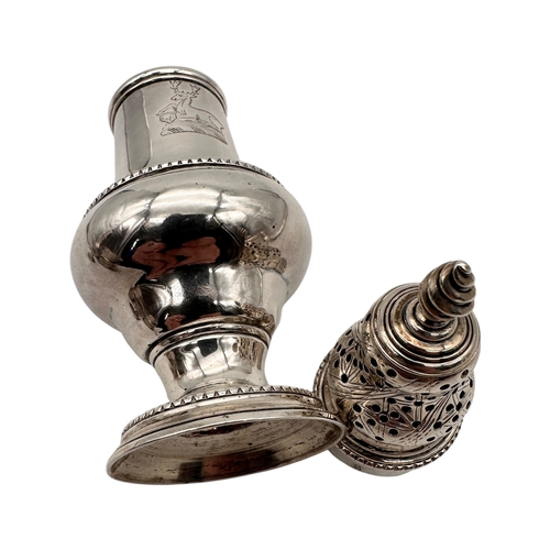 114 - Small George III Silver Sugar Caster. Hallmarked London 1774 by Thomas Daniell. 103.65g