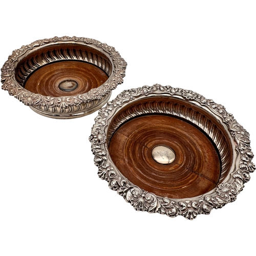 78 - Two George IV Hallmarked Silver Wine Coasters. Sheffield 1826, 1838.