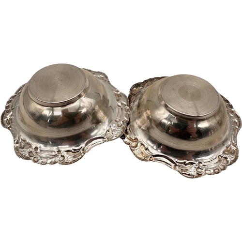 80 - Pair of Spun & Pressed Silver Dishes, marked 'Silver' to the base. 130g