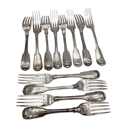 86 - Set of Twelve Georgian & Victorian Forks. 1200g