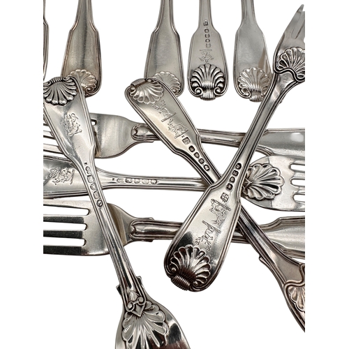 86 - Set of Twelve Georgian & Victorian Forks. 1200g