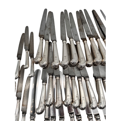 87 - 48 Antique Silver Handled Knives. Gross Weight 4kg