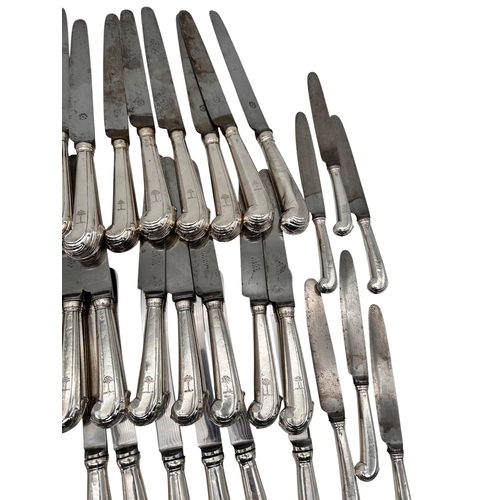 87 - 48 Antique Silver Handled Knives. Gross Weight 4kg