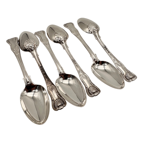 88 - Set of Six Georgian & Victorian Hallmarked Silver Dessert Spoons. 378g