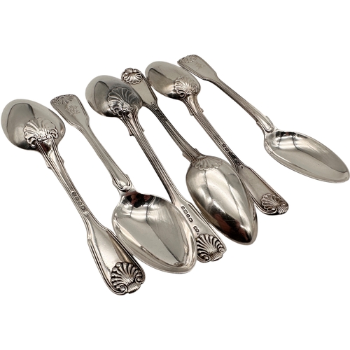 89 - Set of Six Antique Hallmarked Silver Dessert Spoons. 364g