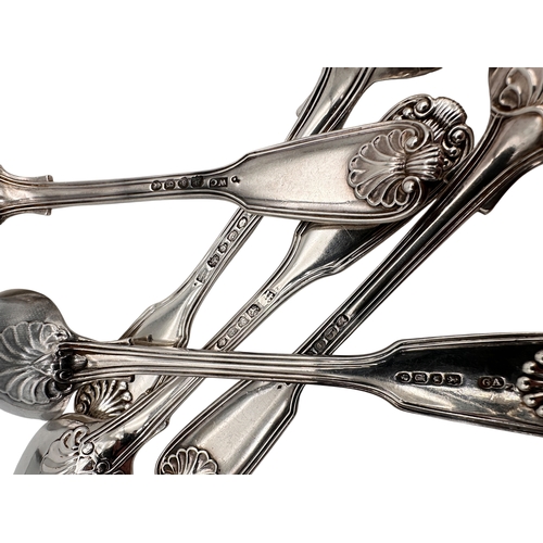 89 - Set of Six Antique Hallmarked Silver Dessert Spoons. 364g