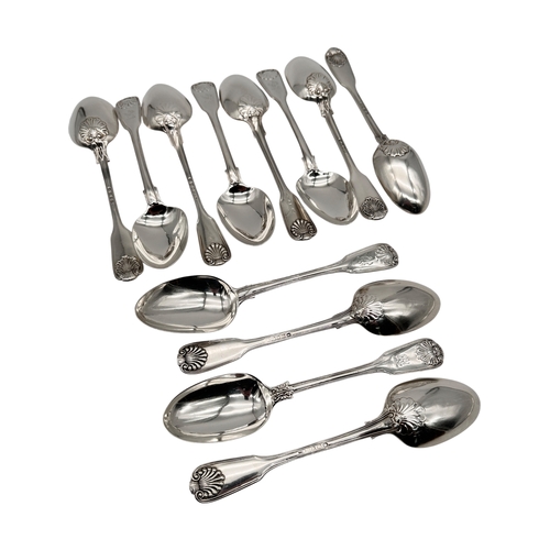90 - Set of Twelve Georgian & Victorian Serving Spoons. 1155g