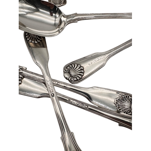 90 - Set of Twelve Georgian & Victorian Serving Spoons. 1155g