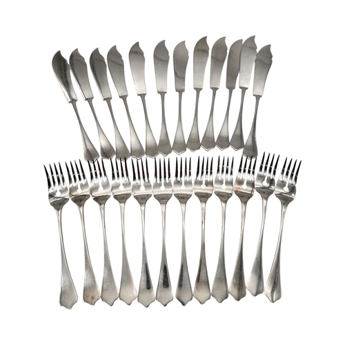 92 - Set of Austrian 800 Silver Fish Cutlery. 1350g