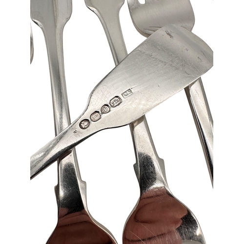 102 - Set of Six Georgian Hallmarked Silver Forks. London 1824 by Charles Eley. 345g