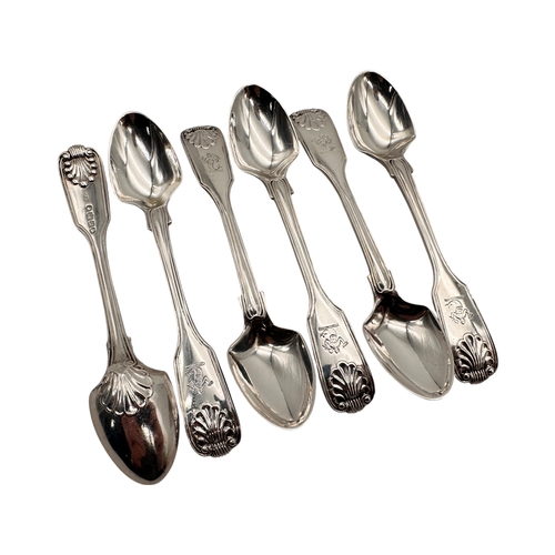 104 - Set of 6 Georgian Hallmarked Silver Coffee Spoons. 140g