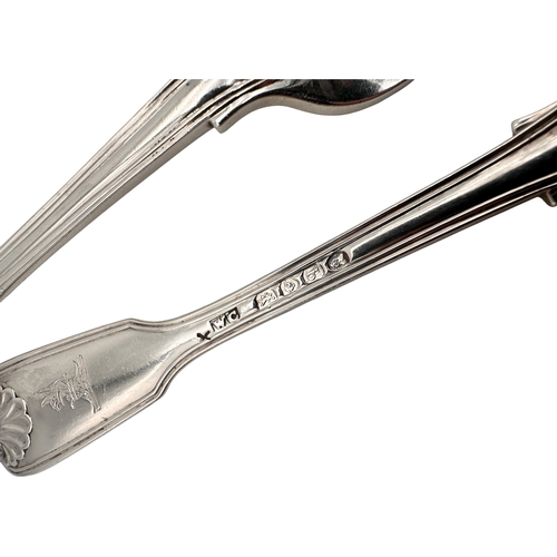 108 - Set of 10 Georgian Hallmarked Silver Dessert Forks. 620g