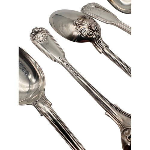 109 - Set of 11 Hallmarked Silver Victorian & Georgian Dessert Spoons 675g