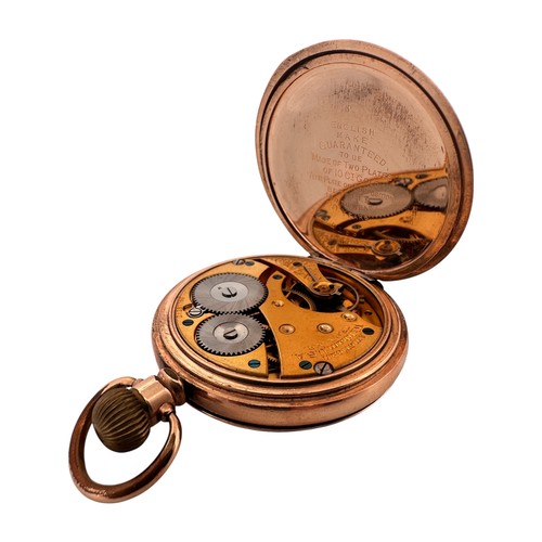 175 - Waltham Traveler, Full Hunter Pocket Watch. Gold Plated Dennison 'Moon' Case. Watch is Ticking.