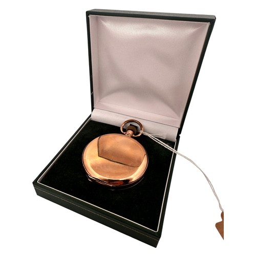 175 - Waltham Traveler, Full Hunter Pocket Watch. Gold Plated Dennison 'Moon' Case. Watch is Ticking.