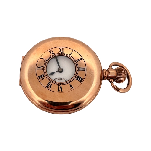 176 - Half Hunter Pocket Watch, Gold Plated Dennison 'Star' Watch Case. Watch is Ticking