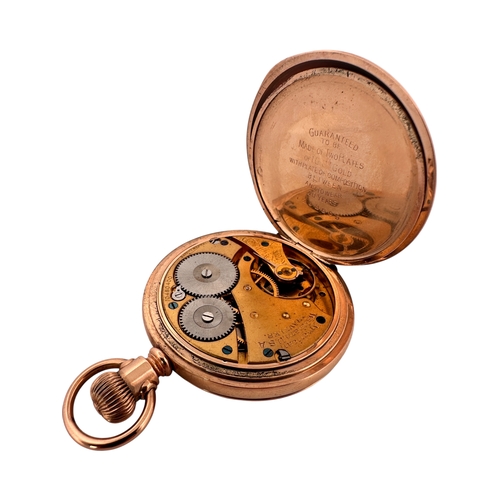 178 - Waltham Mass Full Hunter 'Traveler' Pocket Watch in Gold Plated C.W.C.Co 'Planet' Case. Watch is Tic... 