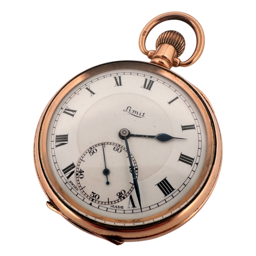 179 - The Limit, Open Face Pocket Watch with Original Box. Dennison 'Sun' Gold PLated Case. Watch is Ticki... 
