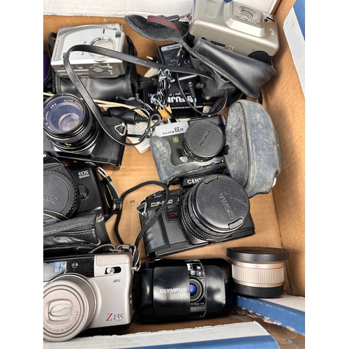 Box of Vintage Film & Digital Cameras