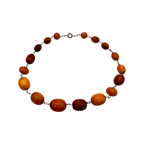 36 - Childs Small Butterscotch Amber Graduated Bead Necklace