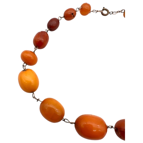 36 - Childs Small Butterscotch Amber Graduated Bead Necklace