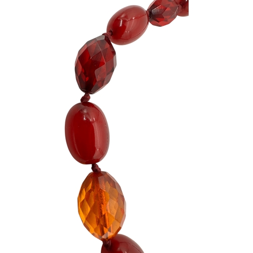 2 - Faceted Amber and Cherry Amber Bead Necklace. 17